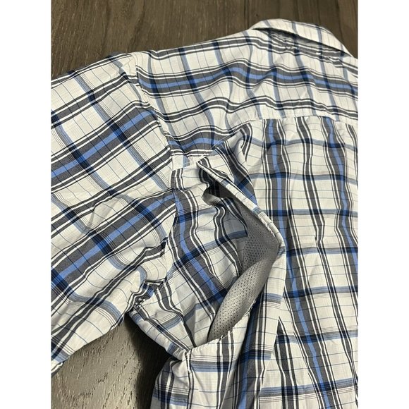 The North Face Button Down Short Sleeve Plaid Shirt Large Vented - Picture 9 of 9